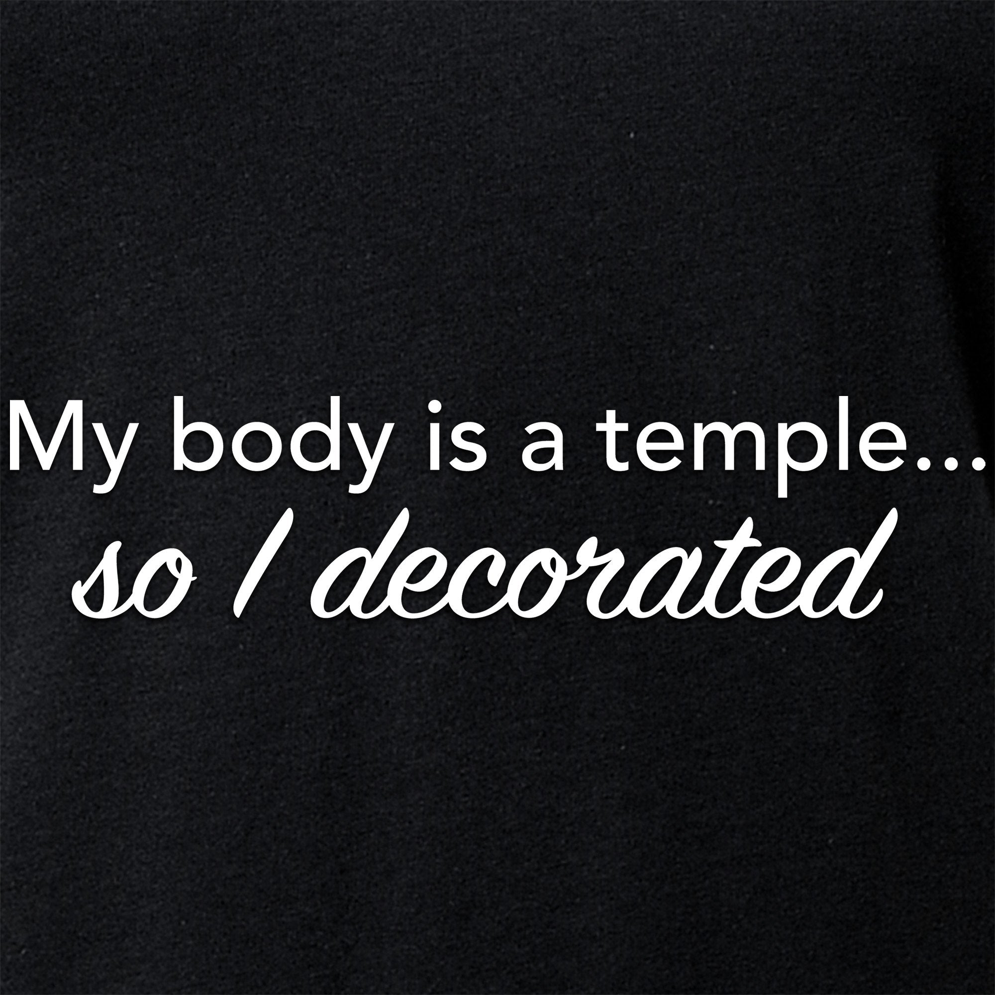 BodyCandy My Body is a Temple... So I Decorated Black Tapered V-Neck Tee Shirt — alternate view