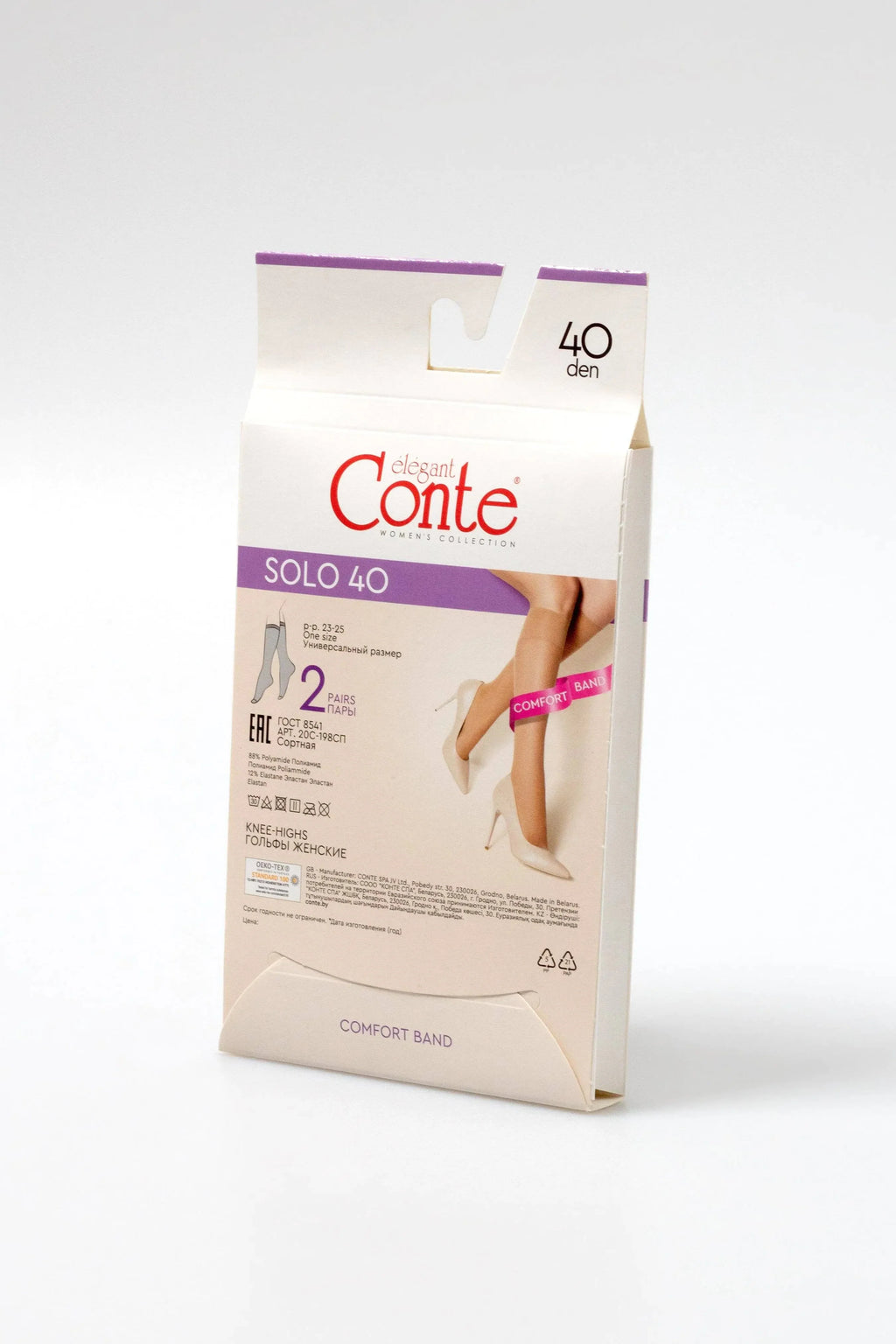 TheRanok.com Knee Highs Conte Solo 40 Den (2 pairs) — color detail