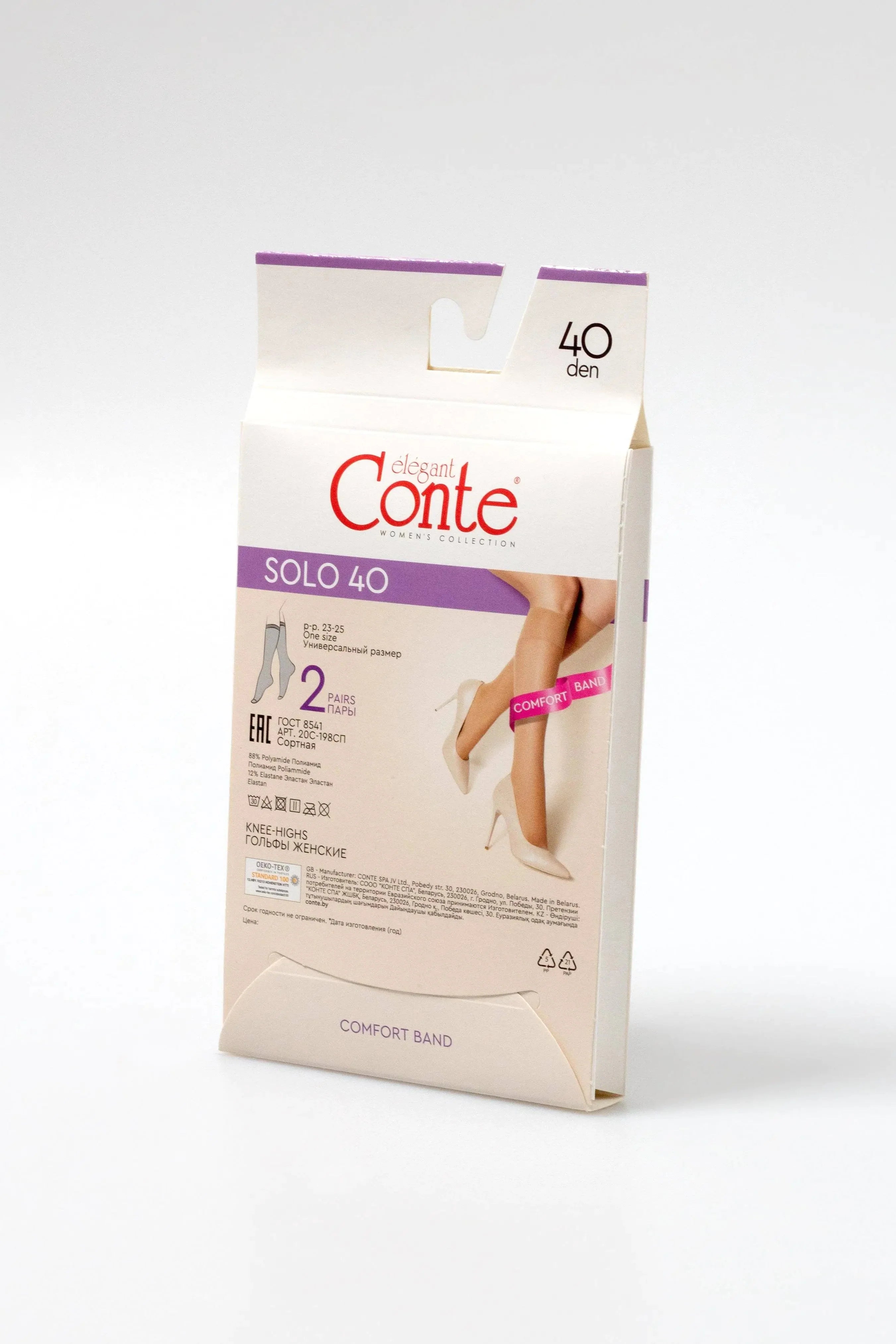 TheRanok.com Knee Highs Conte Solo 40 Den (2 pairs) — color detail