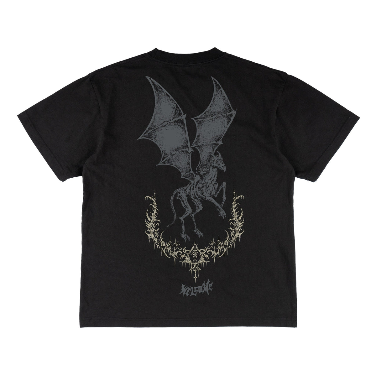 Welcome x Harry Potter Thestral Boxy Garment-Dyed Tee - Black