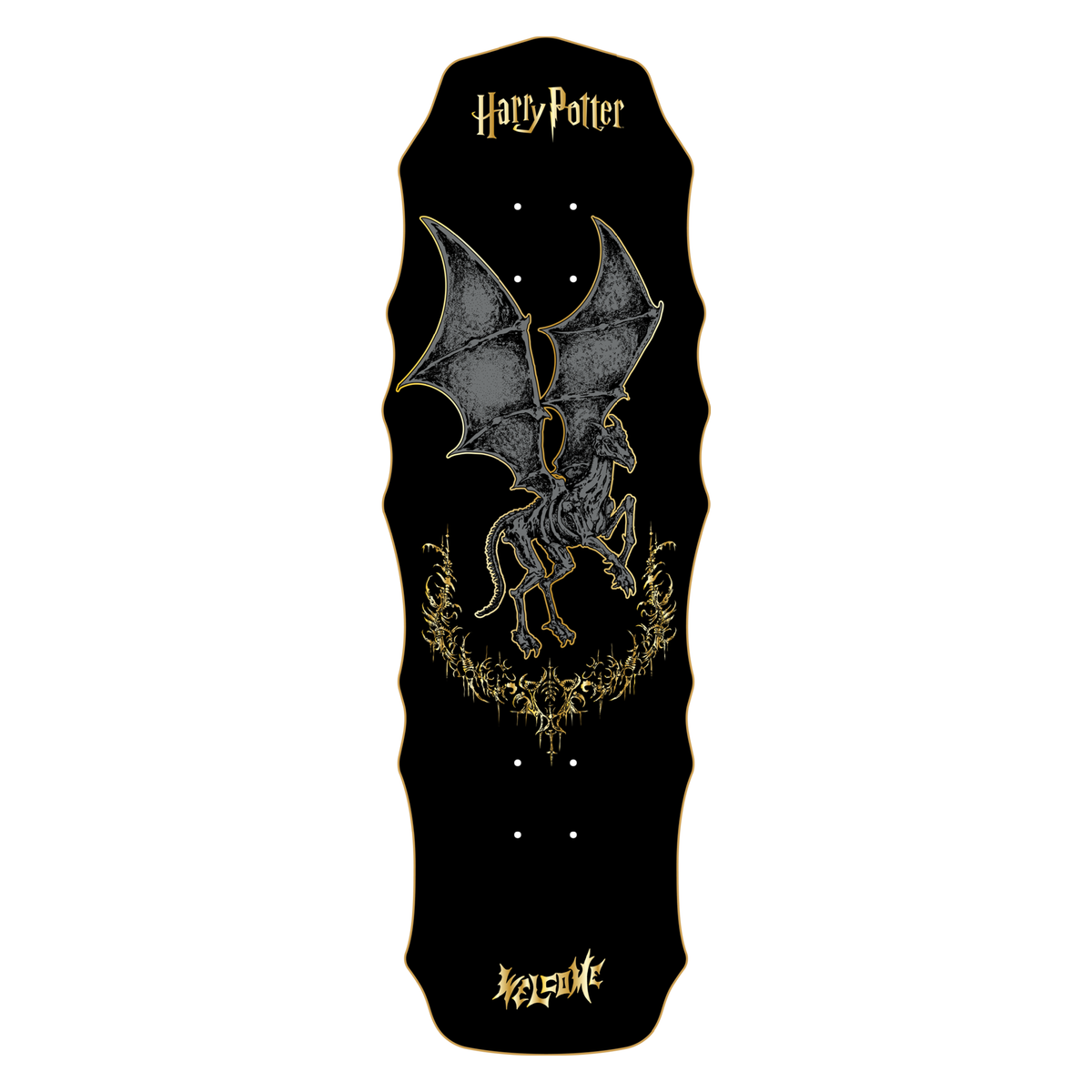 Welcome x Harry Potter Thestral on Widow Deck - 10″ Black/Gold Foil by Skates USA