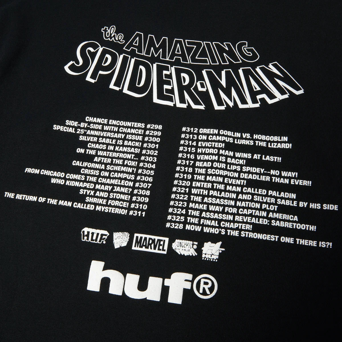 HUF x Marvel Spider-Man Three Hundred T-Shirt - Black