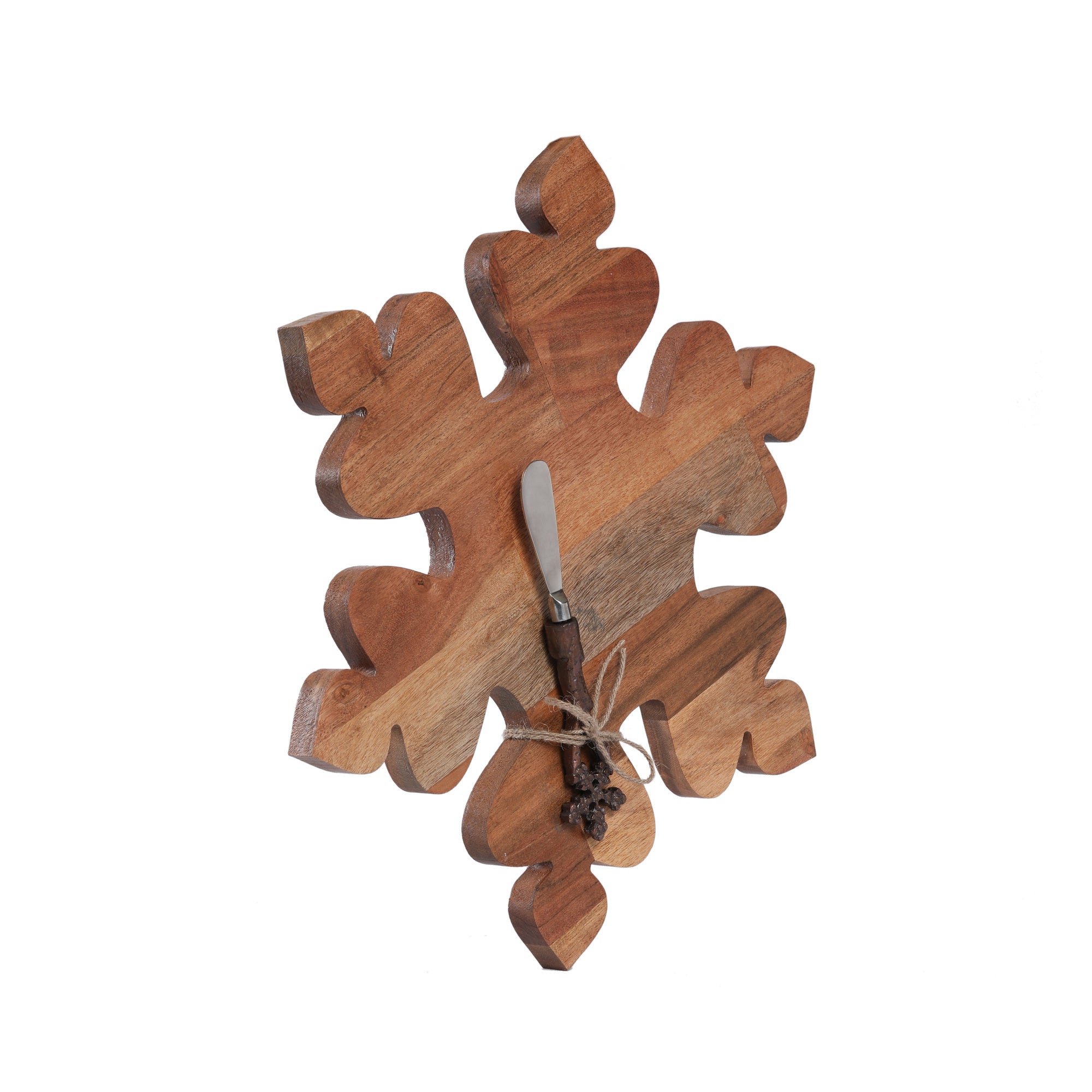 KADOU BOUTIQUE Wooden Snowflake Server with Spreader — main product shot