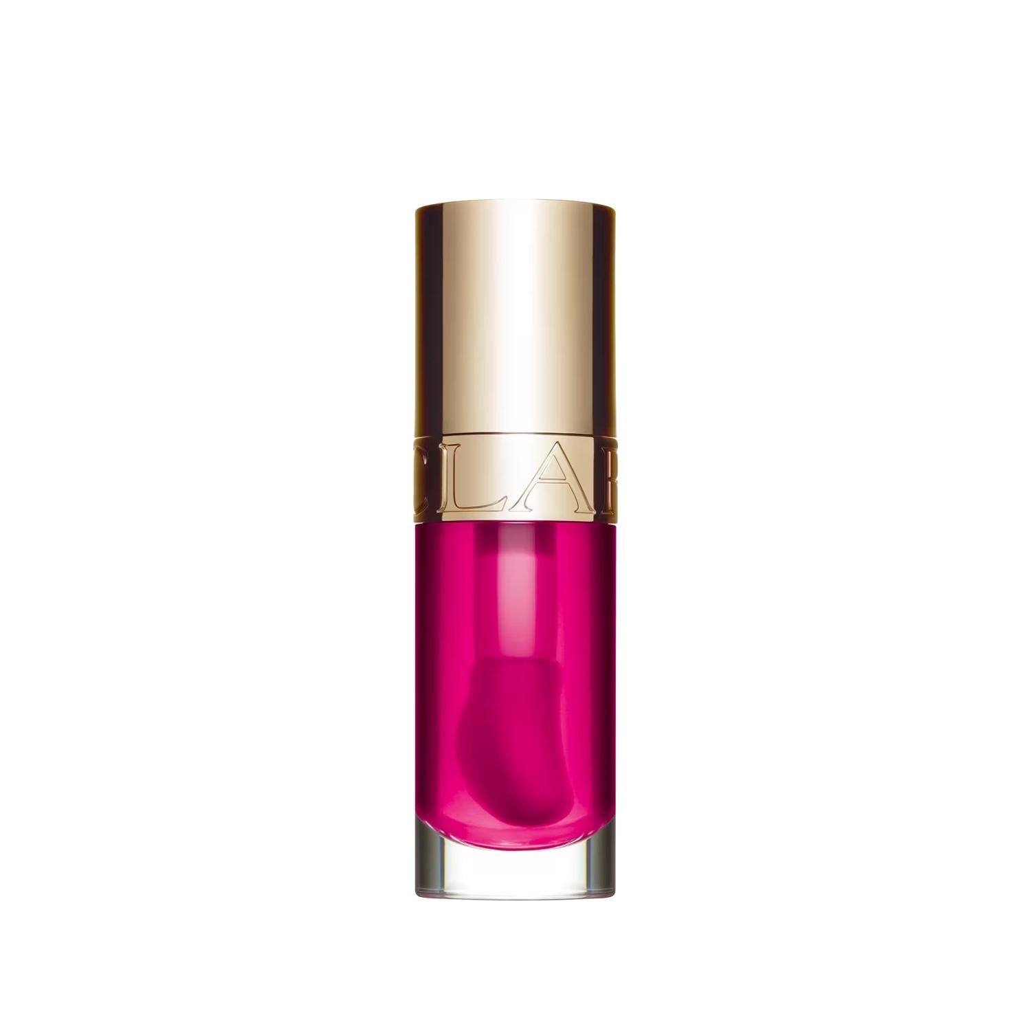 Clarins Lip Comfort Oil: Raspberry Tinted Hydrating Lip Oil - Natural & Moisturizing Treatment for Dry, Chapped Lips (7ml)