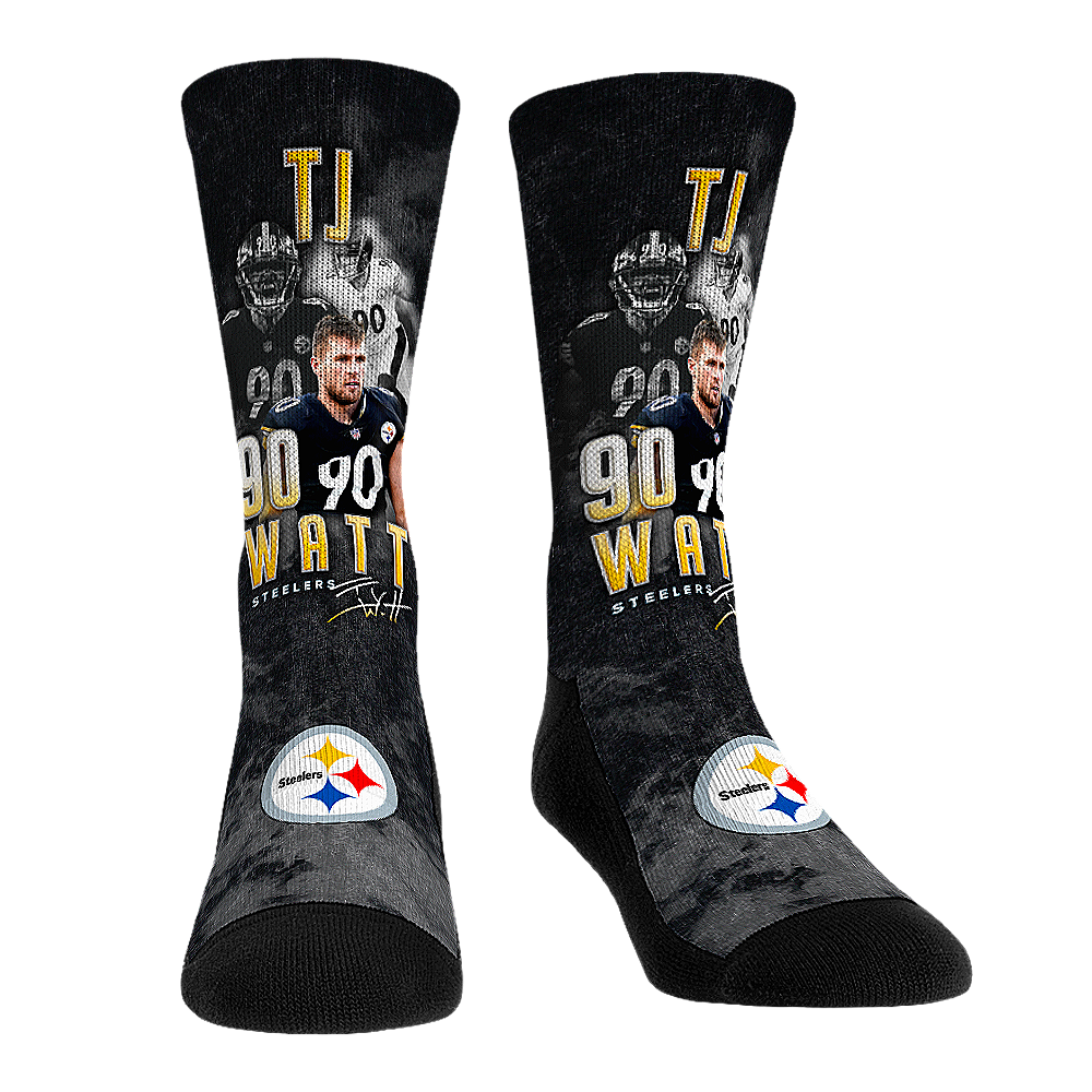 Rock 'Em Socks Rock 'Em Socks T.J. Watt - Pittsburgh Steelers  - Retro Photo — main product shot