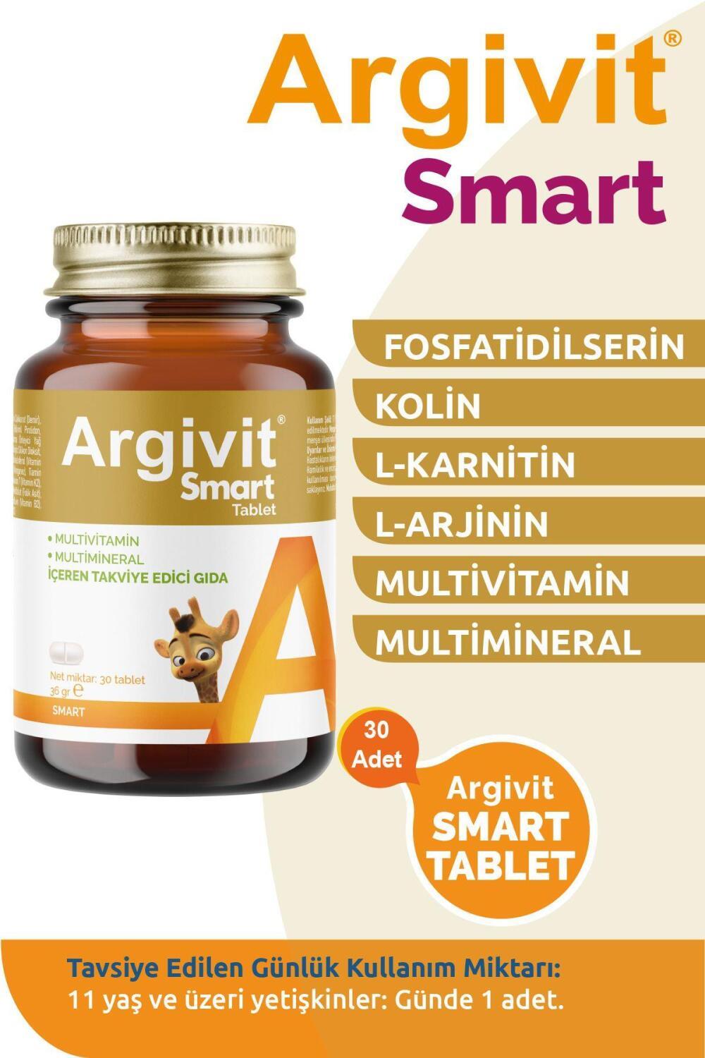 Argivit Multivitamin for Children - Argivit Smart 30 Tablet for Kids Aged 11+