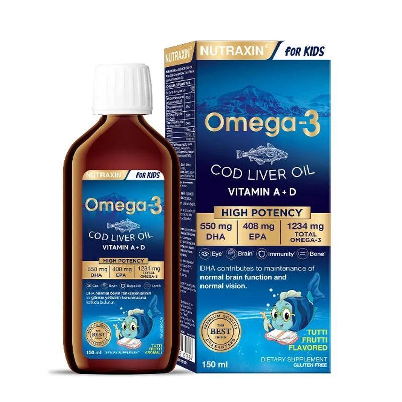 Nutraxin Kids Omega-3 Syrup - 150 ml | Tutti Frutti Flavor