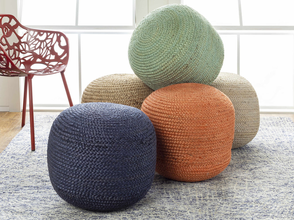 Kaumakani Knitted Jute Round Pouf – Boutique Rugs, view 5