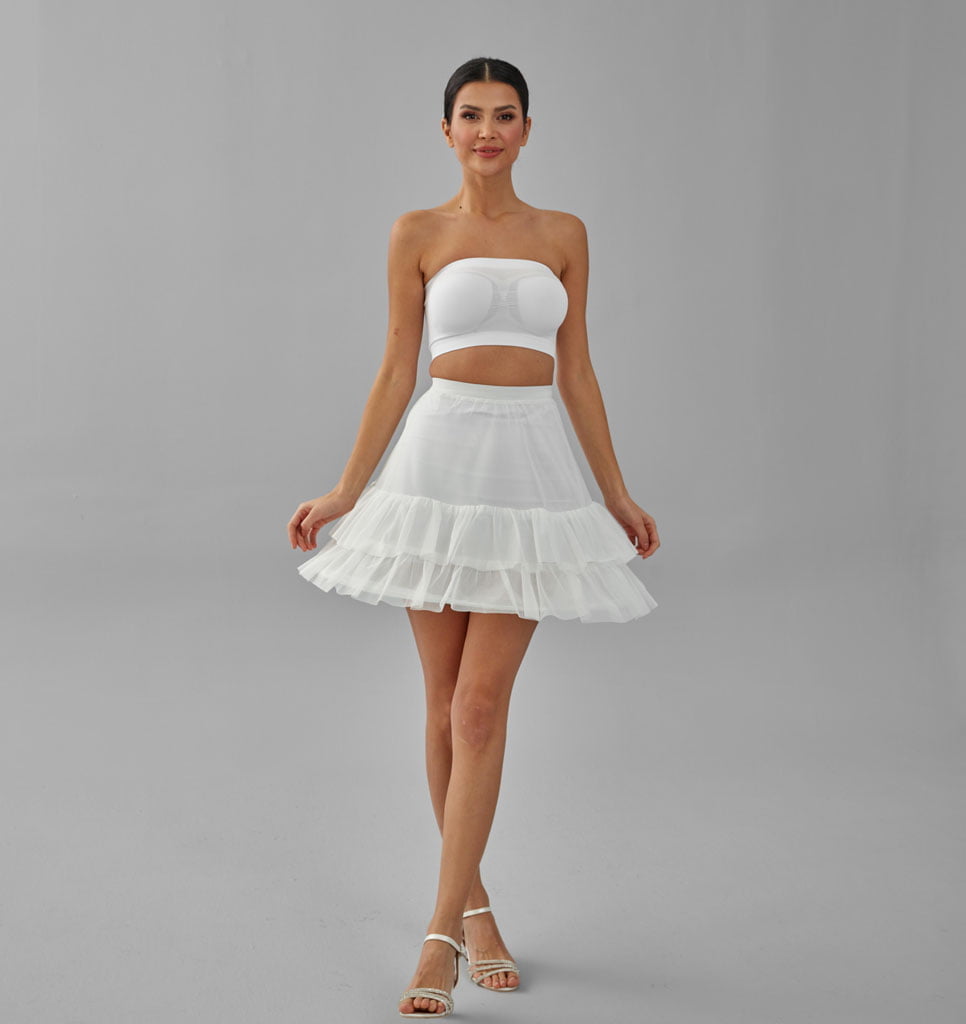 Short Hoop Skirt, Wedding Dress Underskirt, White Petticoat – Bridal Port, view 5