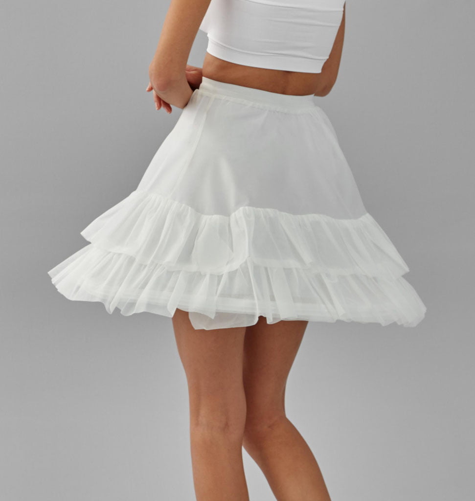 Short Hoop Skirt, Wedding Dress Underskirt, White Petticoat – Bridal Port, view 10