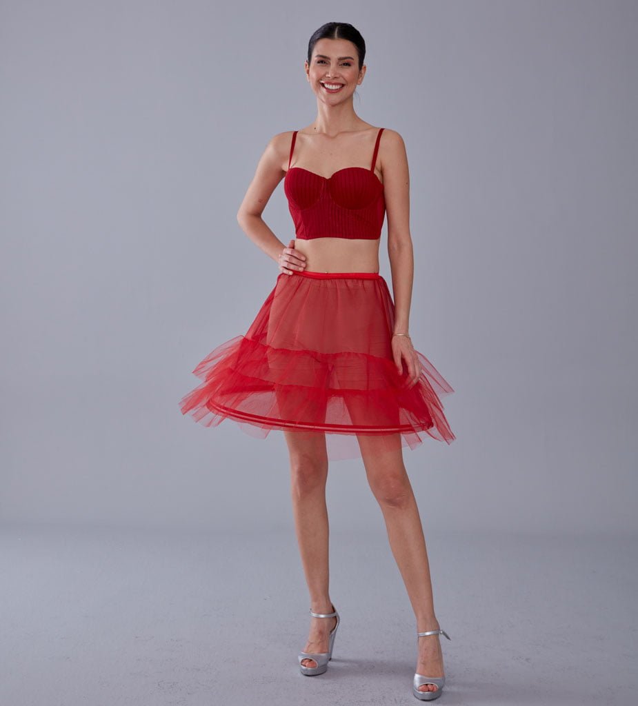Red Short Hoop Skirt Underskirt ( Petticoat Skirt ) – Bridal Port, view 3