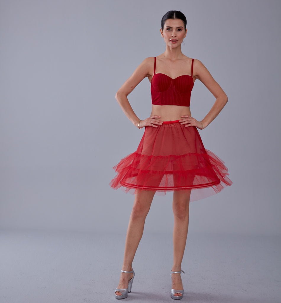 Red Short Hoop Skirt Underskirt ( Petticoat Skirt ) – Bridal Port, view 4