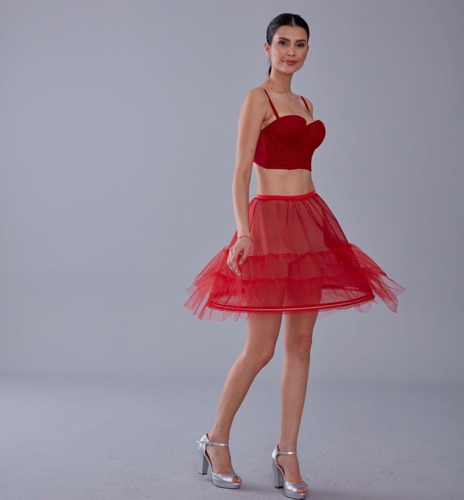 Red Short Hoop Skirt Underskirt ( Petticoat Skirt ) – Bridal Port, view 6