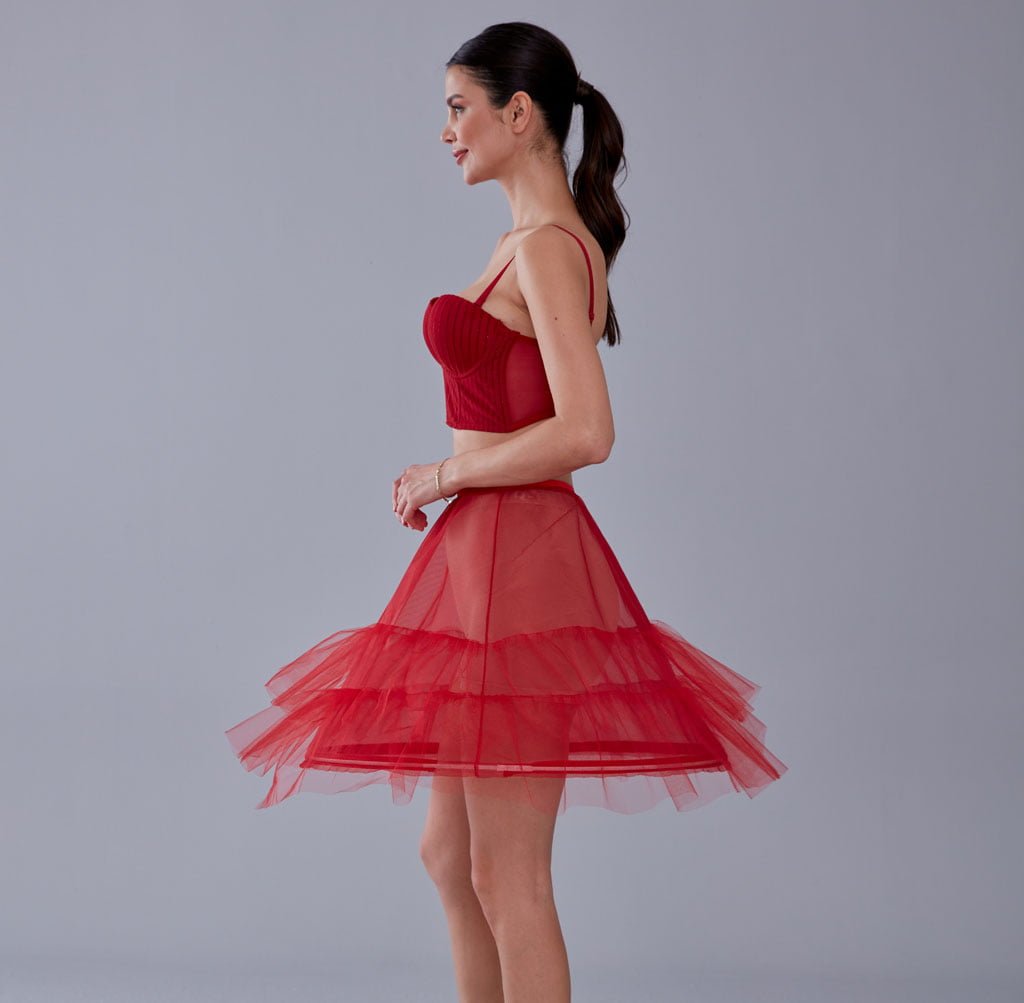 Red Short Hoop Skirt Underskirt ( Petticoat Skirt ) – Bridal Port, view 9