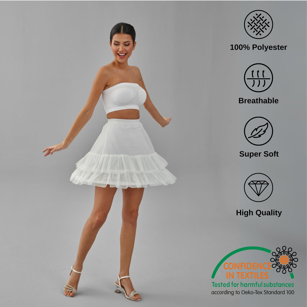Short Hoop Skirt, Wedding Dress Underskirt, White Petticoat – Bridal Port, view 11