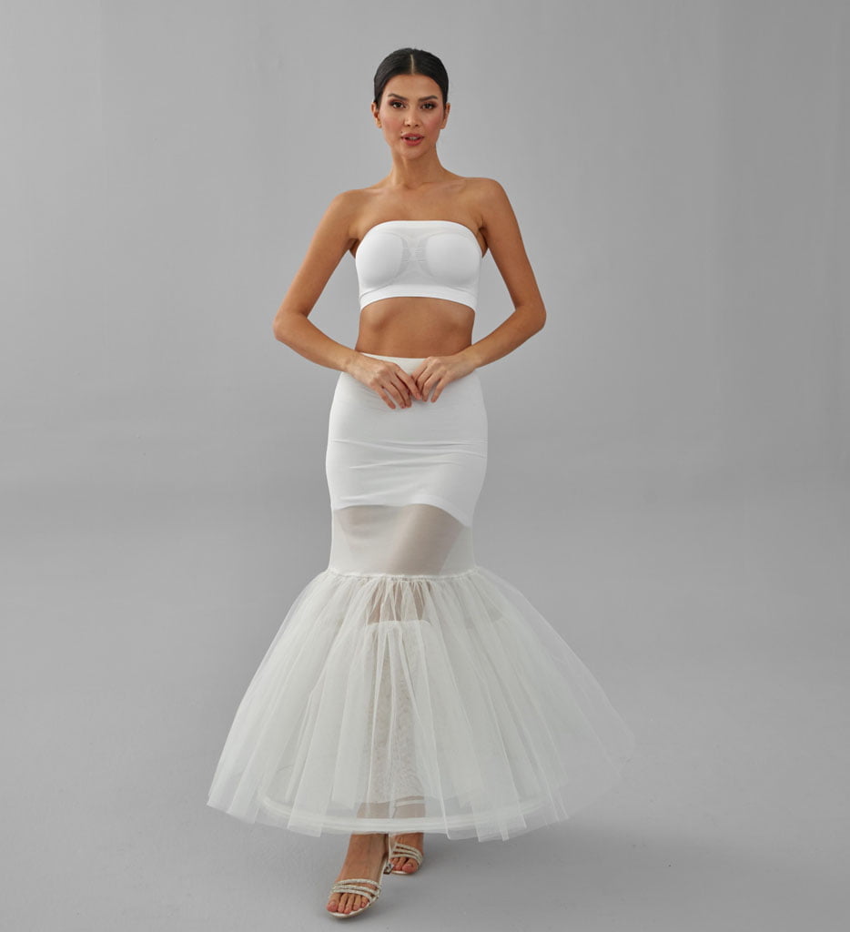 Mermaid Petticoat Skirt, Wedding Dress Underskirt, White Petticoat – Bridal Port, view 3