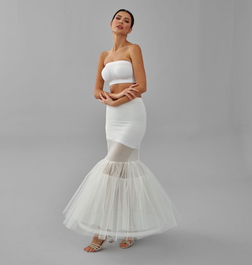 Mermaid Petticoat Skirt, Wedding Dress Underskirt, White Petticoat – Bridal Port, view 6