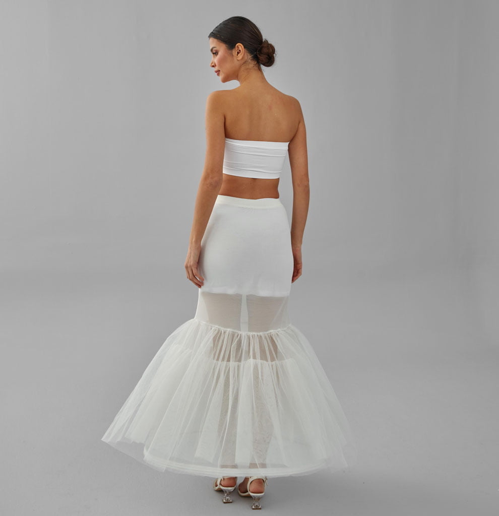 Mermaid Petticoat Skirt, Wedding Dress Underskirt, White Petticoat – Bridal Port, view 7