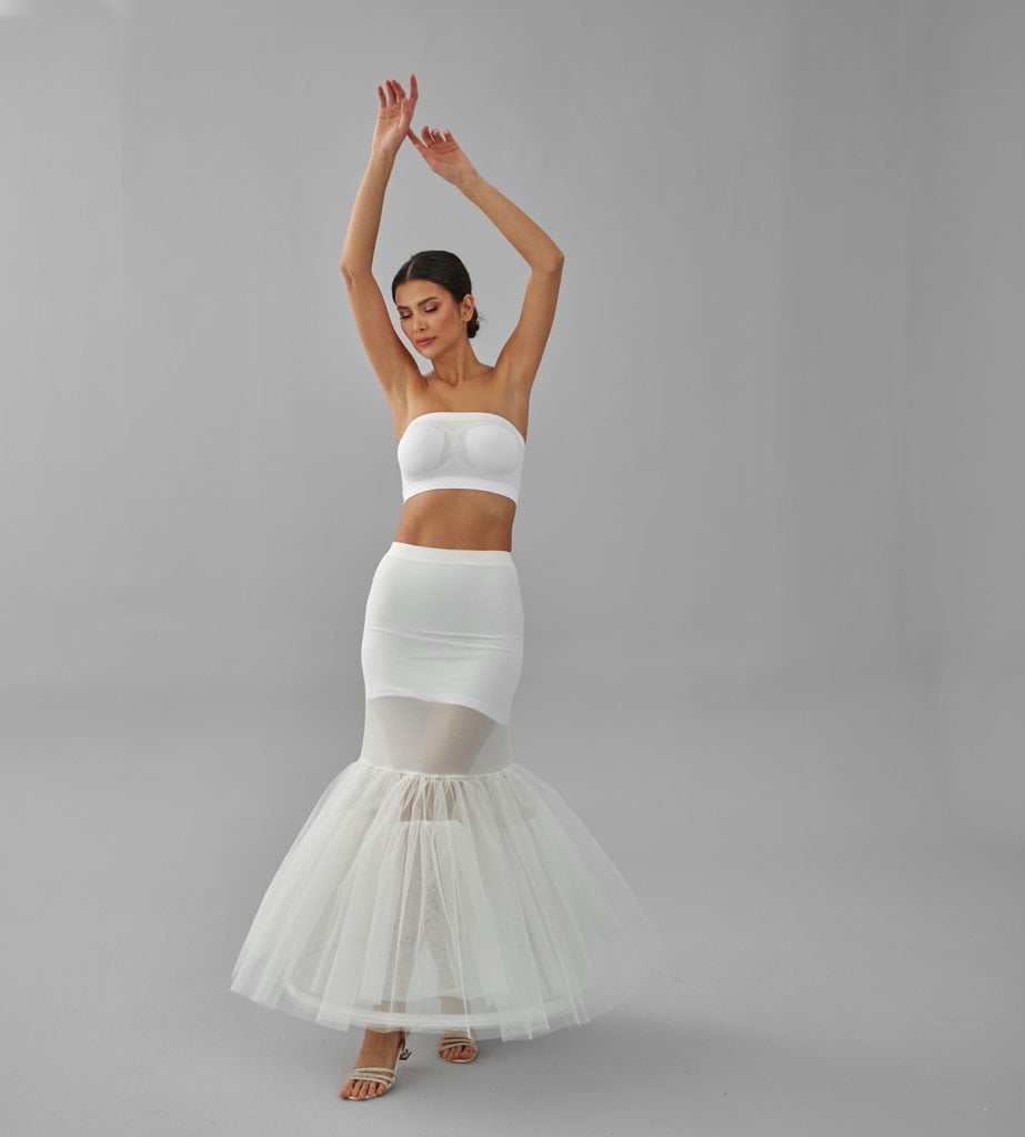 Mermaid Petticoat Skirt, Wedding Dress Underskirt, White Petticoat – Bridal Port