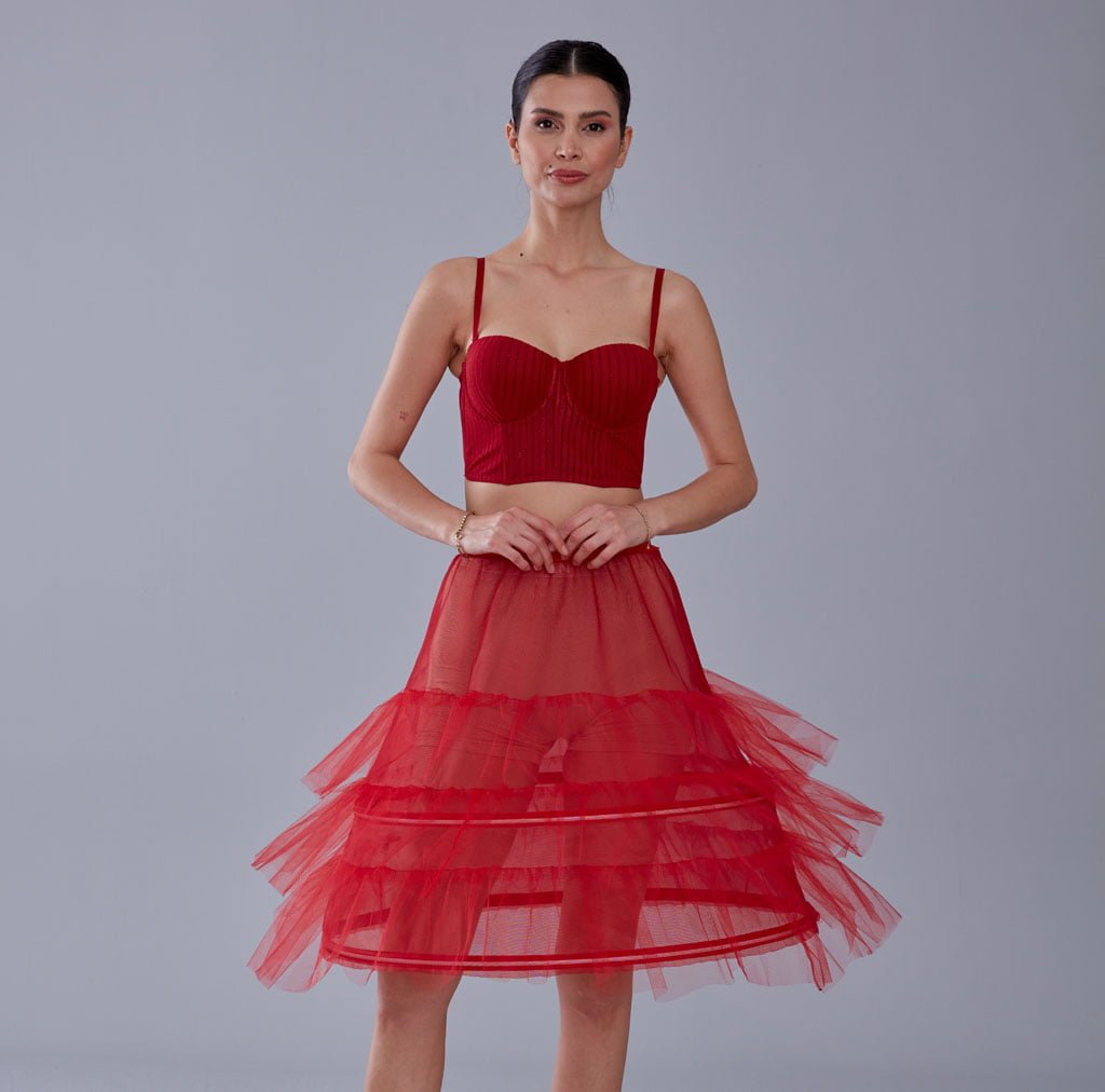 Red Petticoat Skirt , Hoop Skirt – Bridal Port, view 2