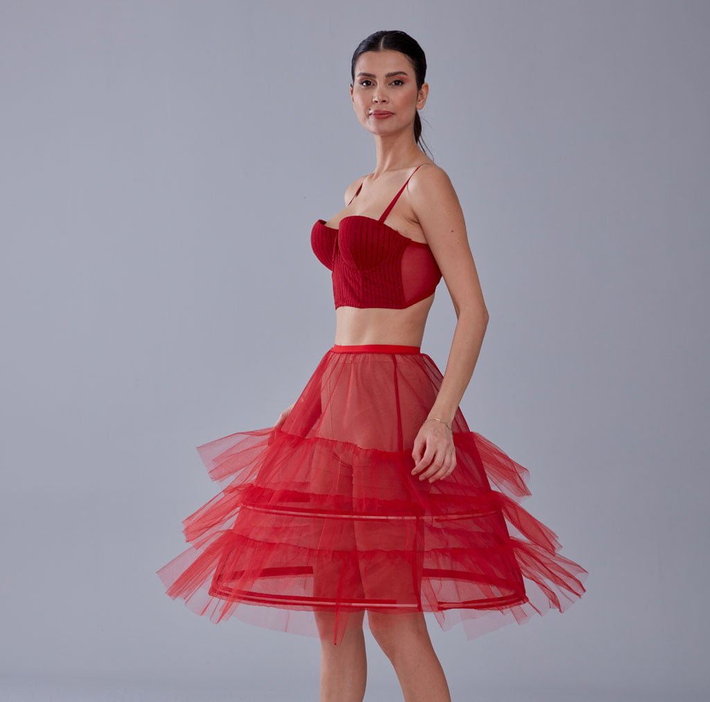 Red Petticoat Skirt , Hoop Skirt – Bridal Port, view 8