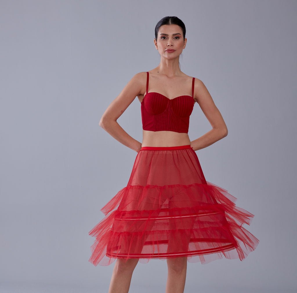 Red Petticoat Skirt , Hoop Skirt – Bridal Port, view 9