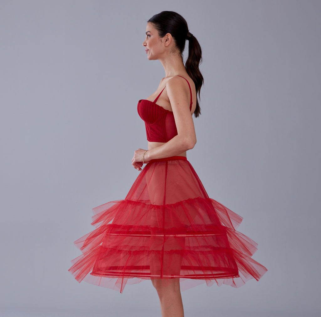 Red Petticoat Skirt , Hoop Skirt – Bridal Port, view 10