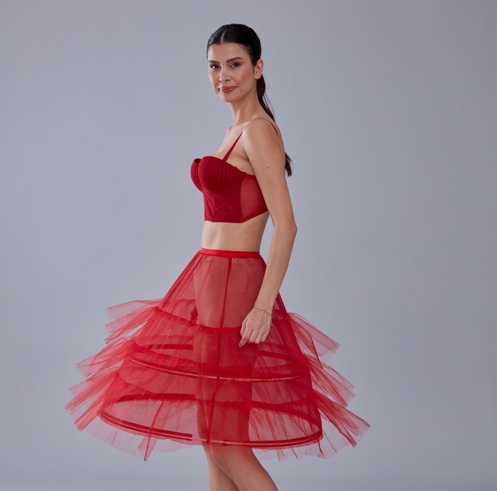 Red Petticoat Skirt , Hoop Skirt – Bridal Port