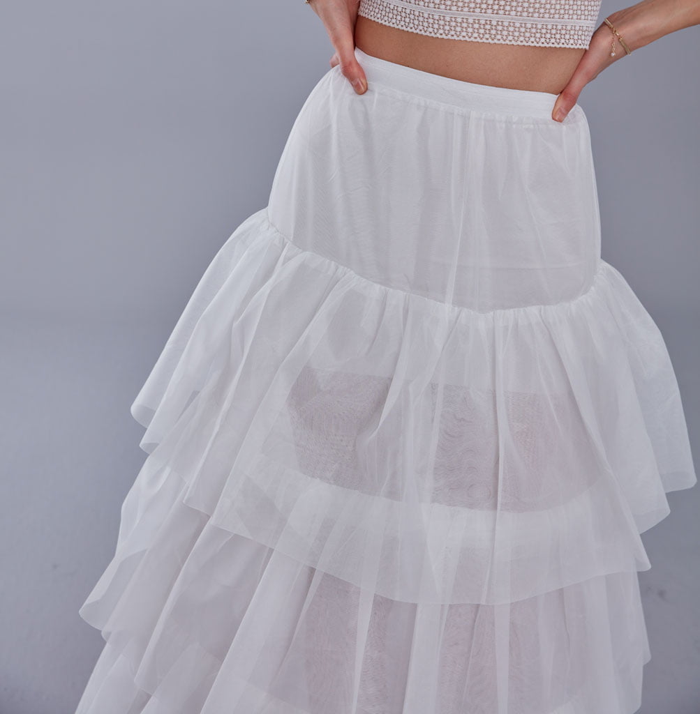 Mermaid Bridal Gown Underskirt, White Petticoat Skirt – Bridal Port, view 3