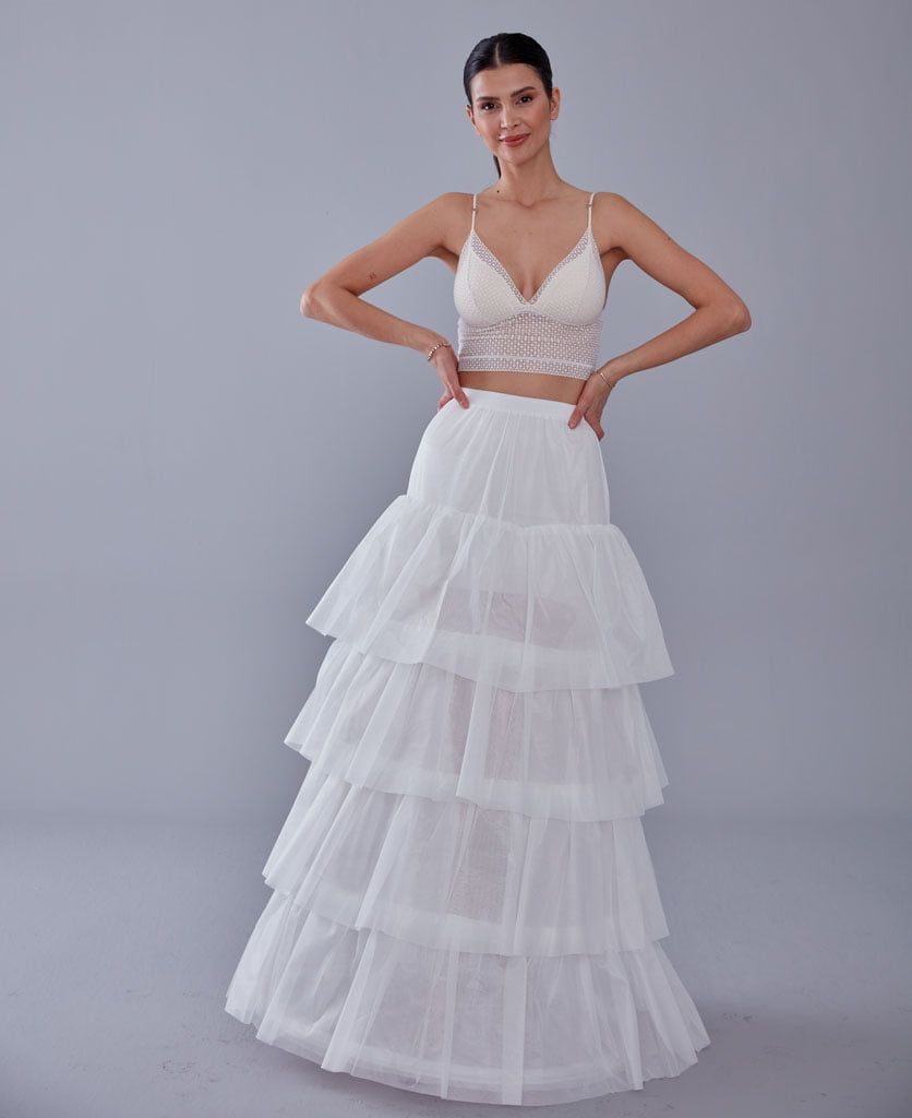 Mermaid Bridal Gown Underskirt, White Petticoat Skirt – Bridal Port, view 5