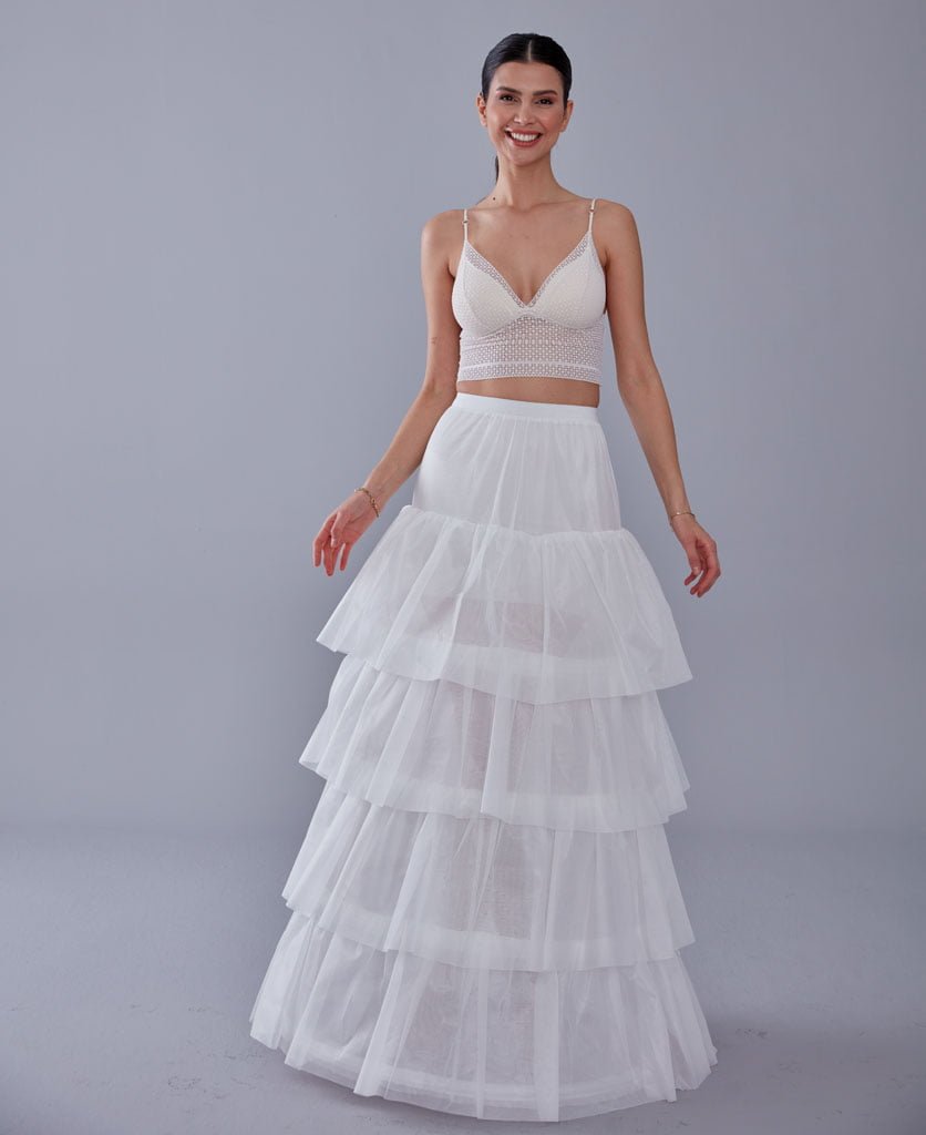 Mermaid Bridal Gown Underskirt, White Petticoat Skirt – Bridal Port, view 6