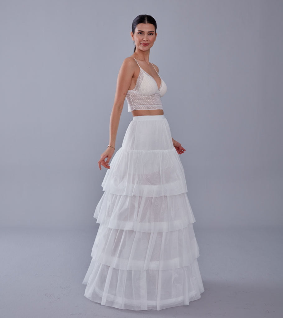 Mermaid Bridal Gown Underskirt, White Petticoat Skirt – Bridal Port, view 7