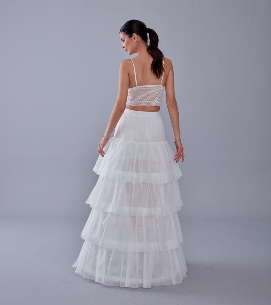 Mermaid Bridal Gown Underskirt, White Petticoat Skirt – Bridal Port, view 8
