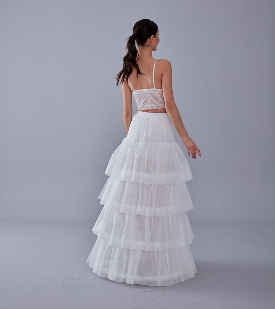 Mermaid Bridal Gown Underskirt, White Petticoat Skirt – Bridal Port, view 9