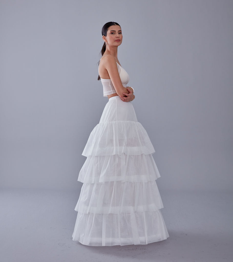Mermaid Bridal Gown Underskirt, White Petticoat Skirt – Bridal Port, view 10