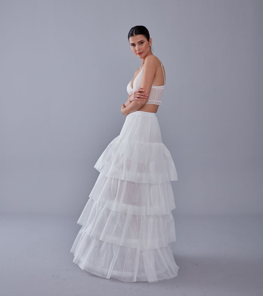 Mermaid Bridal Gown Underskirt, White Petticoat Skirt – Bridal Port, view 2