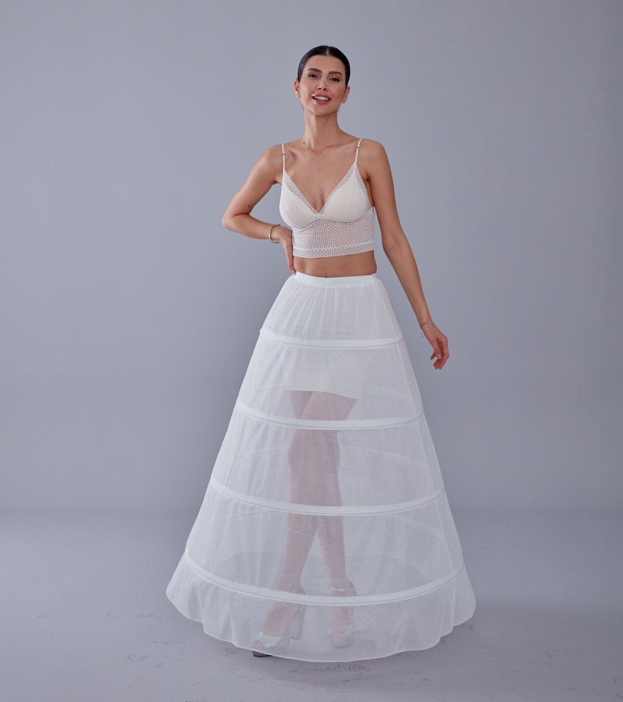White Petticoat Skirt for Wedding Gown - Tulle Underskirt - Enhance Your Dress Silhouette – Bridal Port, view 4