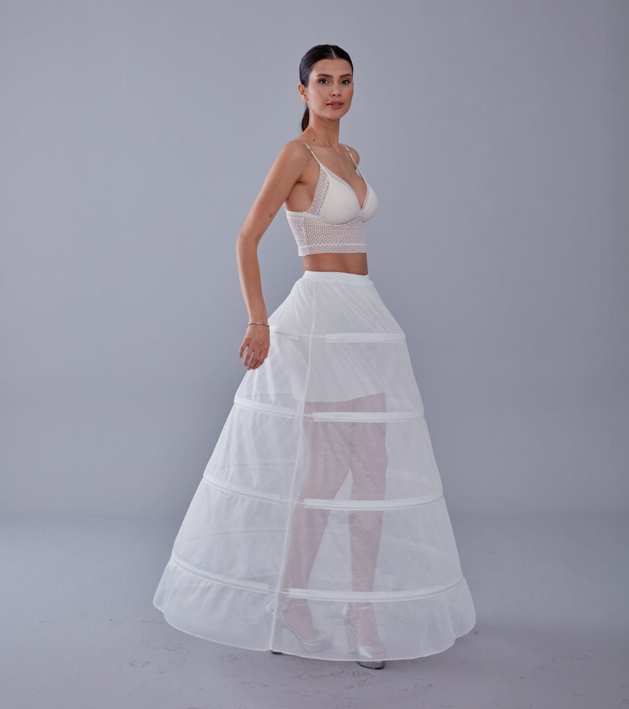 White Petticoat Skirt for Wedding Gown - Tulle Underskirt - Enhance Your Dress Silhouette – Bridal Port, view 3