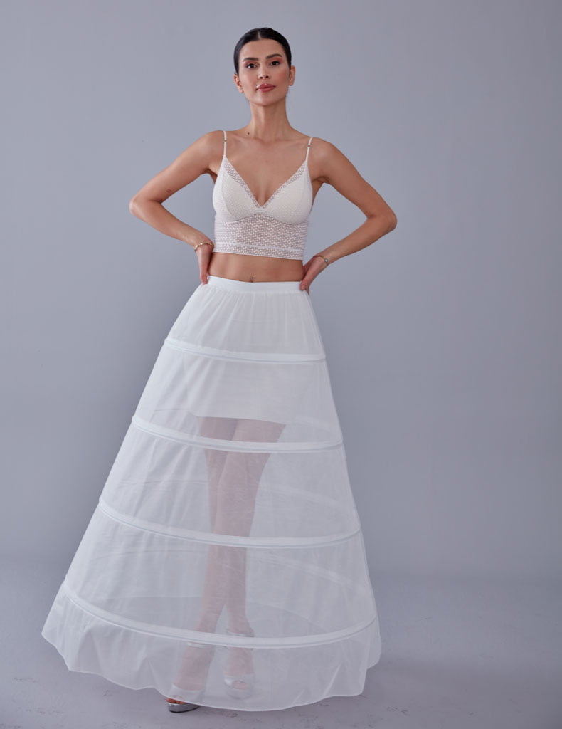 White Petticoat Skirt for Wedding Gown - Tulle Underskirt - Enhance Your Dress Silhouette – Bridal Port, view 5