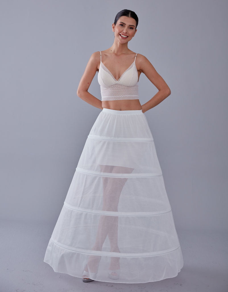White Petticoat Skirt for Wedding Gown - Tulle Underskirt - Enhance Your Dress Silhouette – Bridal Port, view 6