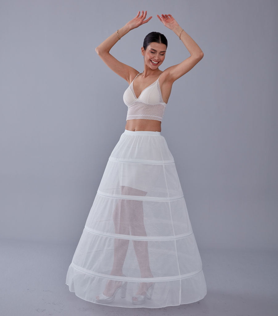 White Petticoat Skirt for Wedding Gown - Tulle Underskirt - Enhance Your Dress Silhouette – Bridal Port, view 8