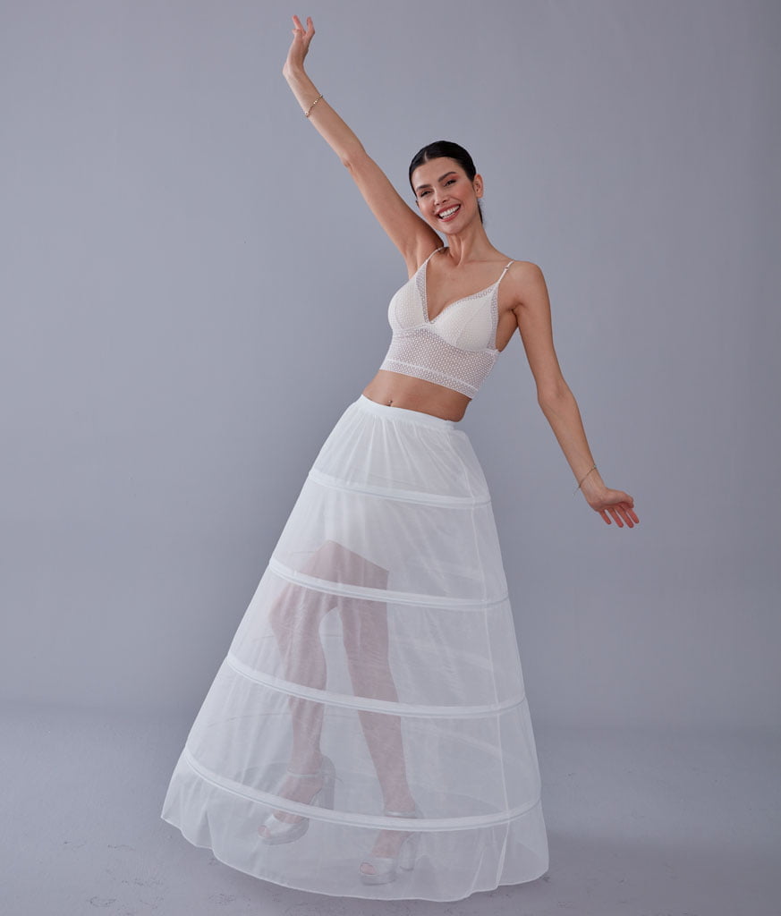 White Petticoat Skirt for Wedding Gown - Tulle Underskirt - Enhance Your Dress Silhouette – Bridal Port, view 9