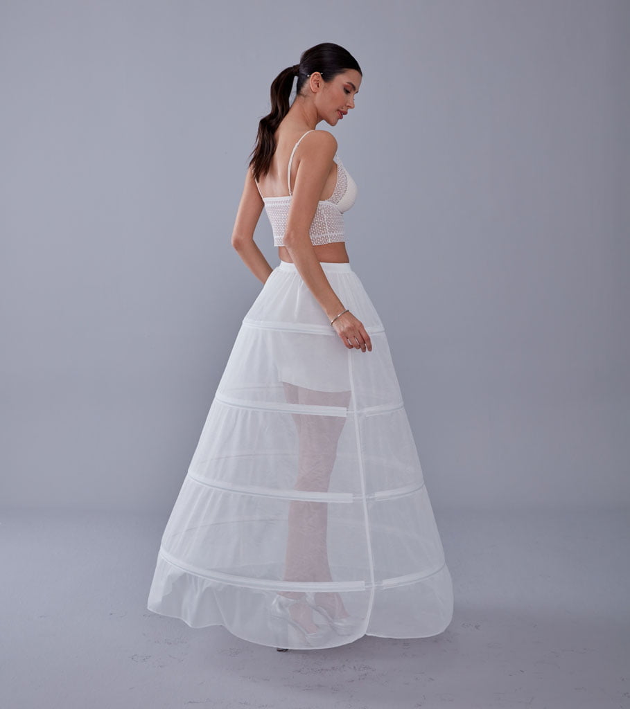 White Petticoat Skirt for Wedding Gown - Tulle Underskirt - Enhance Your Dress Silhouette – Bridal Port, view 2