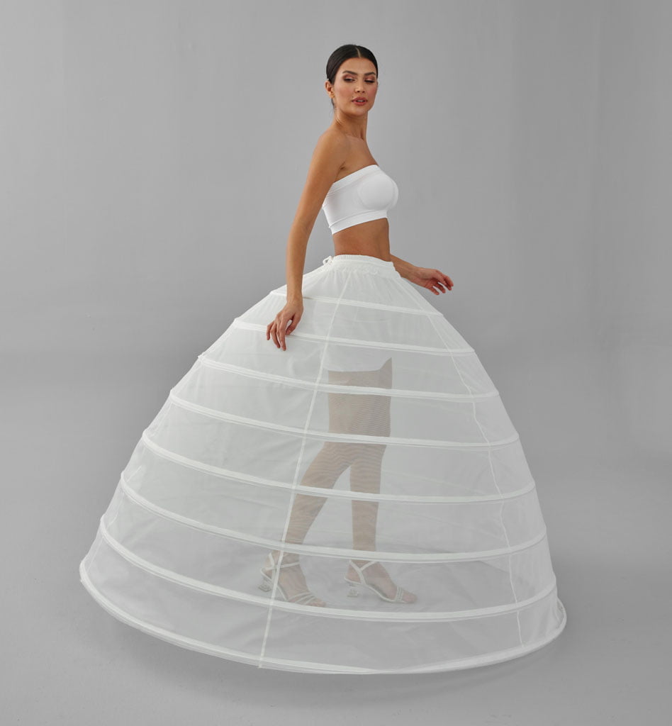 Hoop Skirt ,Wedding Dress Underskirt, White Petticoat Skirt – Bridal Port, view 6