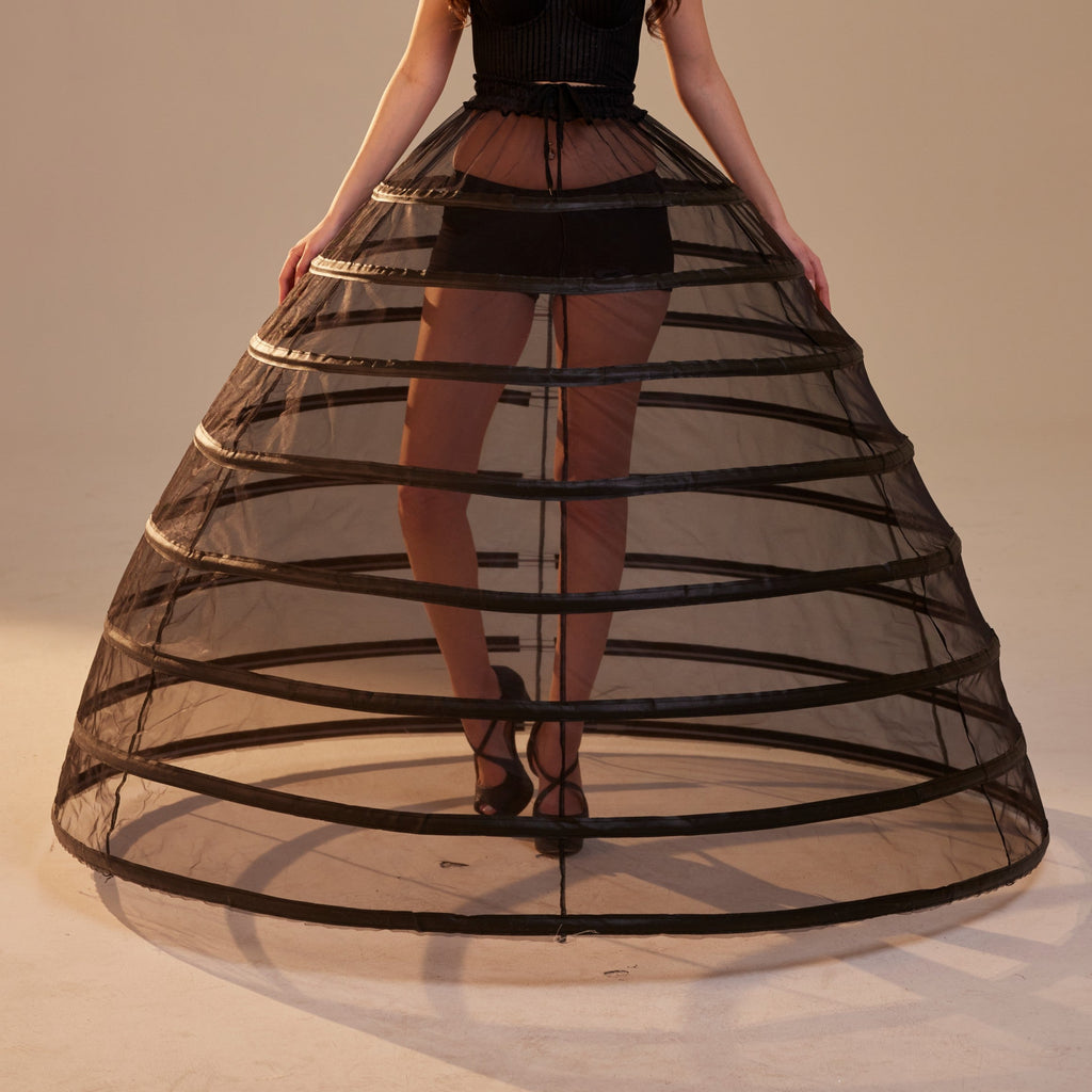 Black Hoop Skirt ,Ball Gown Crinoline, Black Petticoat Skirt – Bridal Port, view 2
