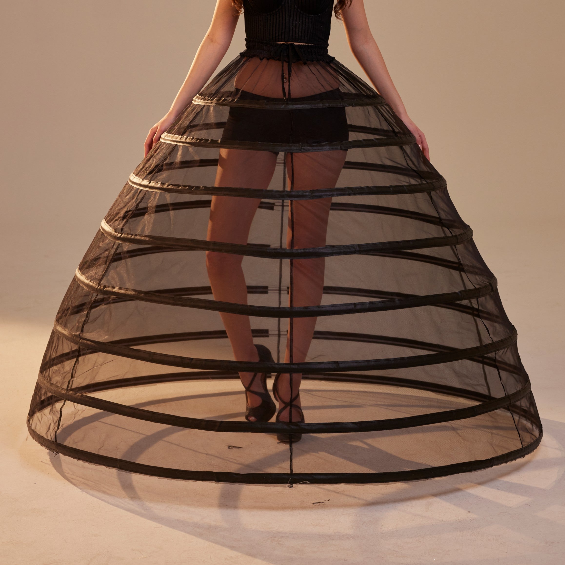 Black Hoop Skirt ,Ball Gown Crinoline, Black Petticoat Skirt – Bridal Port, view 2
