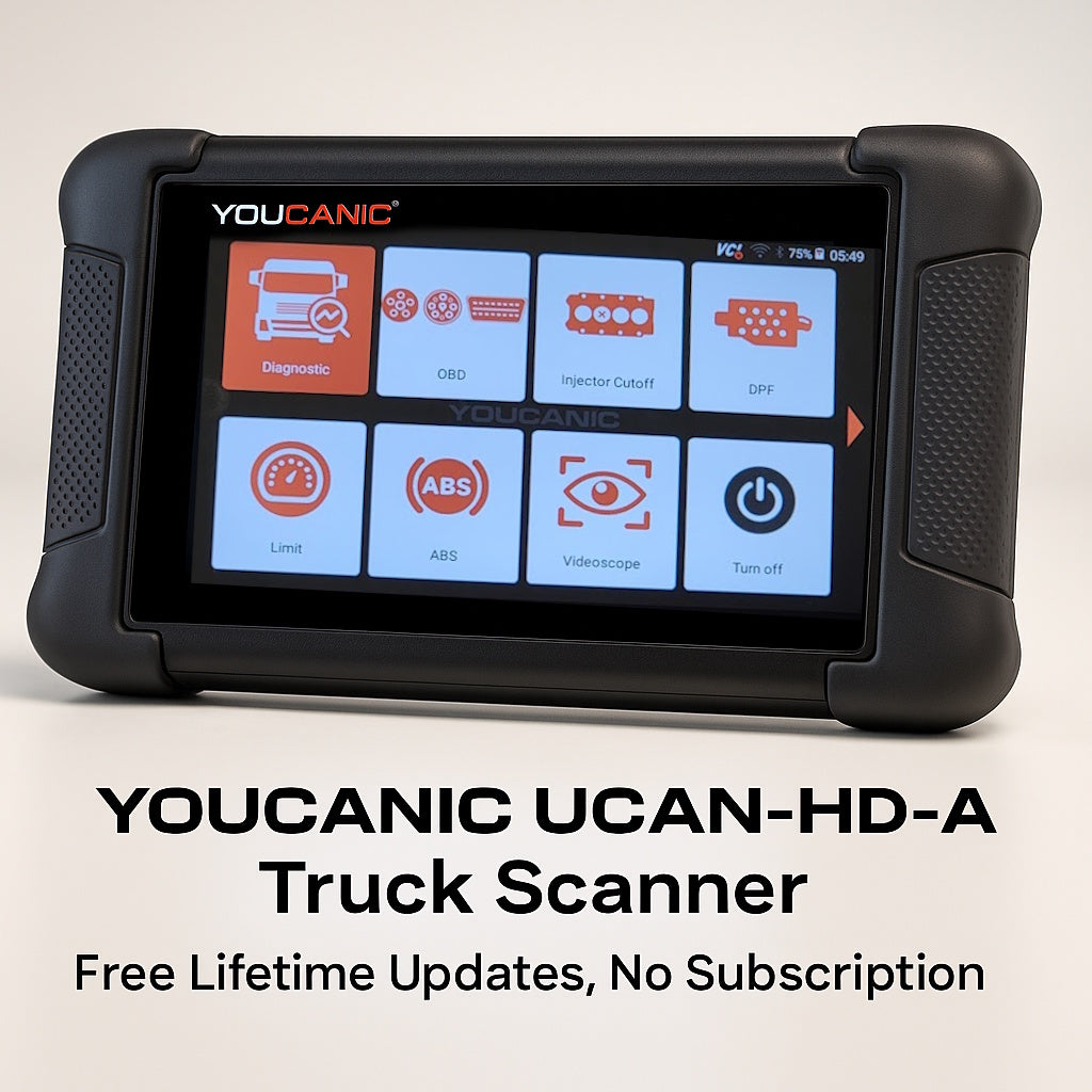 YOUCANIC UCAN-HD-A Heavy-Duty Diesel Truck Scanner — connected to diesel truck demo