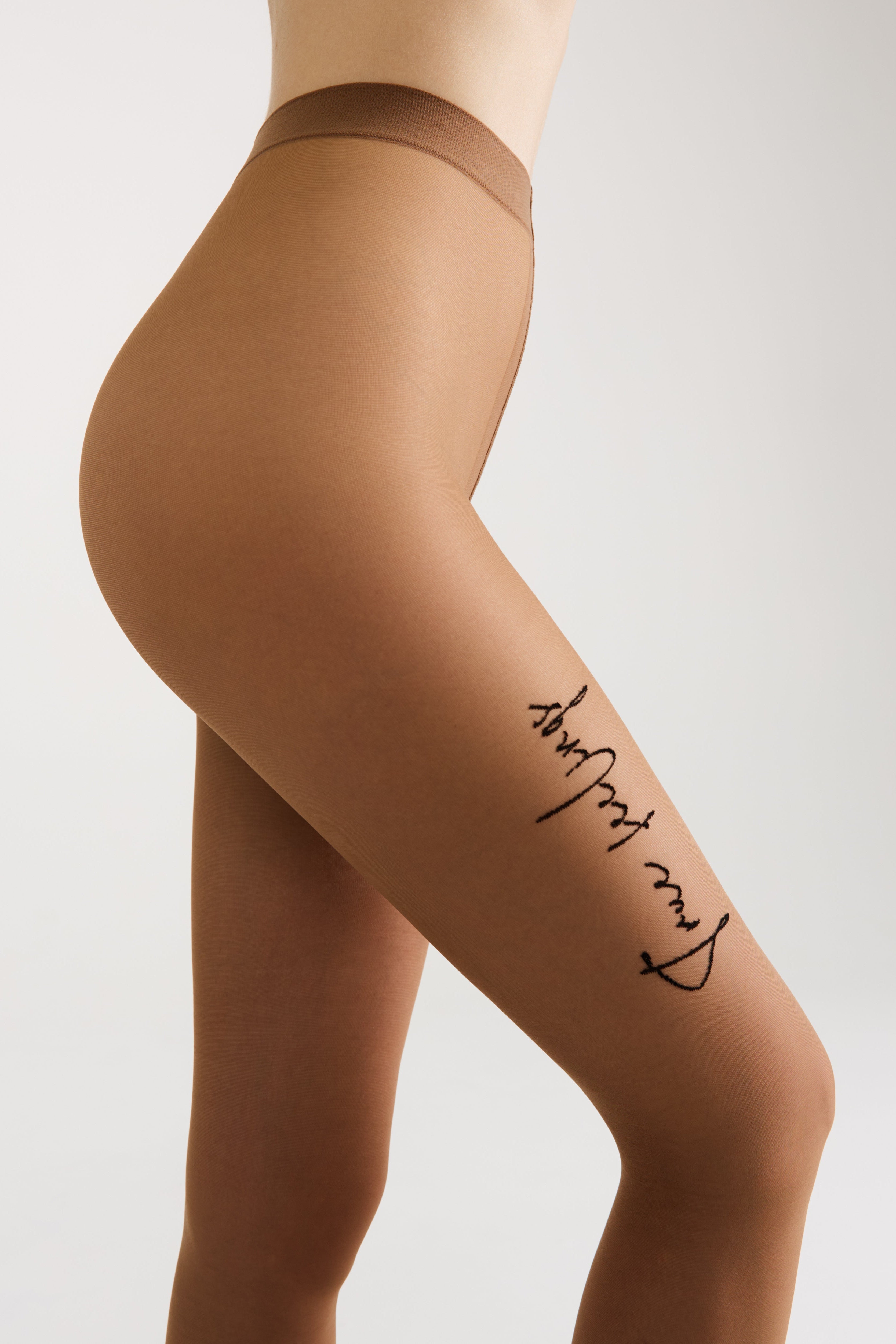 TheRanok.com Fantasy Tights Conte True Love - Tattoo Style Print — comparison shot
