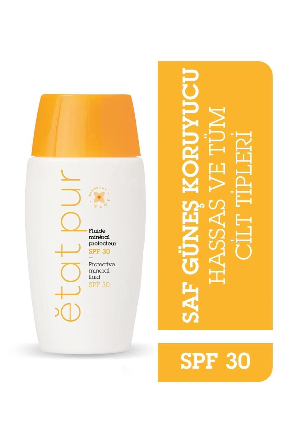 Etat Pur Mineral Sunscreen Fluid SPF 30 - Non-Greasy, Moisturizing, Water-Resistant Protection