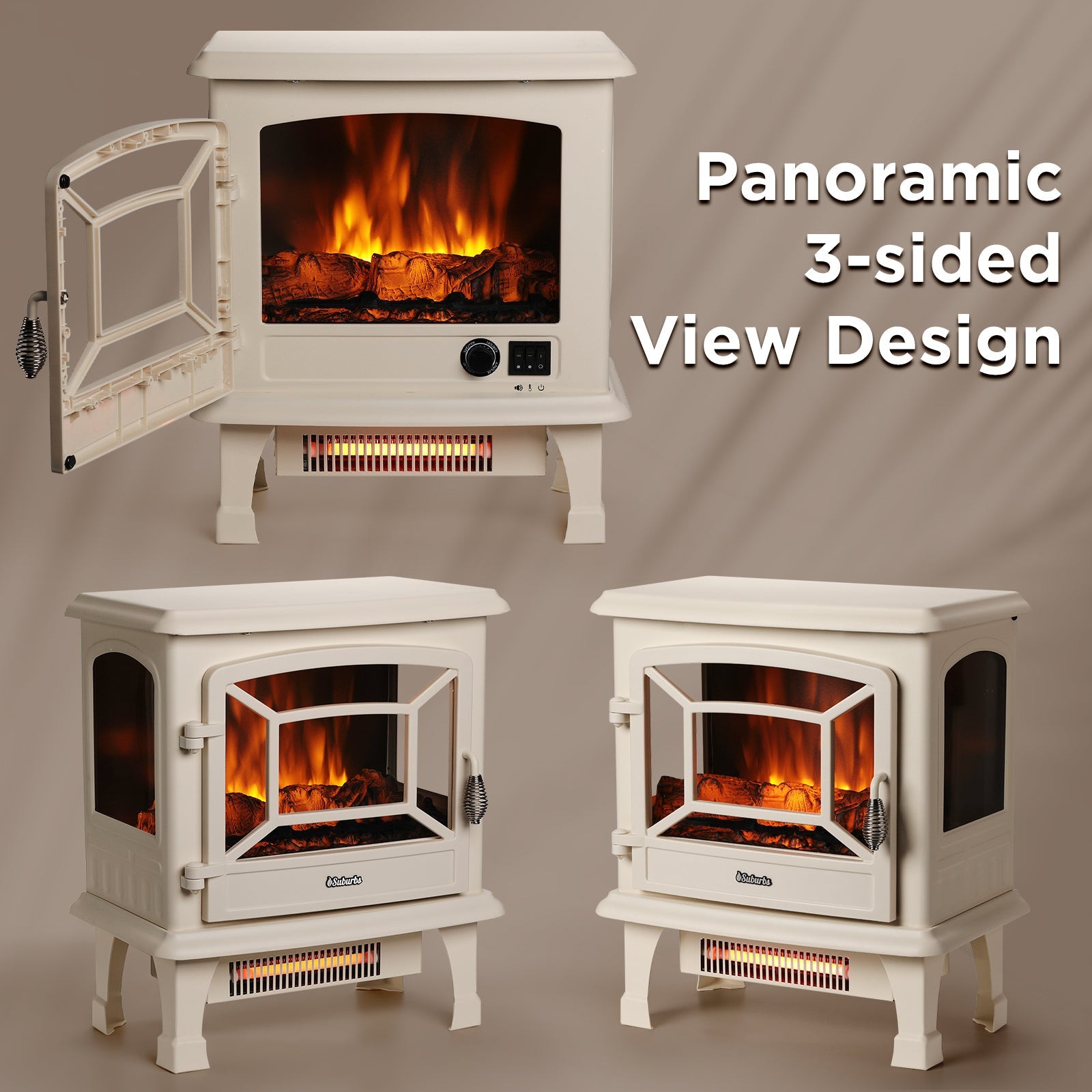 Suburbs TS20-SD Electric Fireplace Stove Heater with Sound – TURBRO, view 15